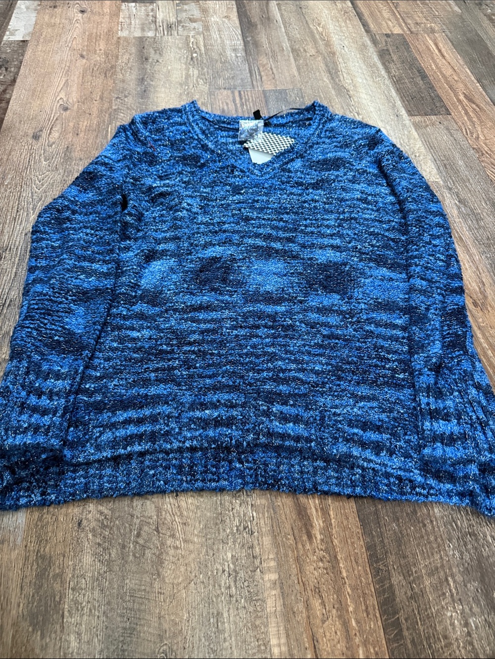 Women’s Crew Neck Blue Marled Sweater